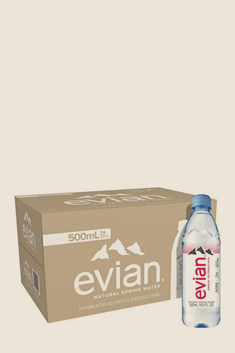 Evian Agua Mineral sin Gas · PET 500 ml · caja