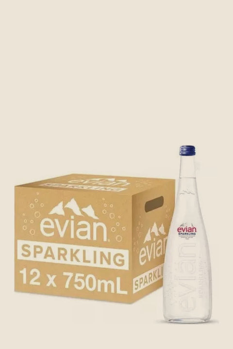 Evian Sparkling · vidrio 750 ml · caja