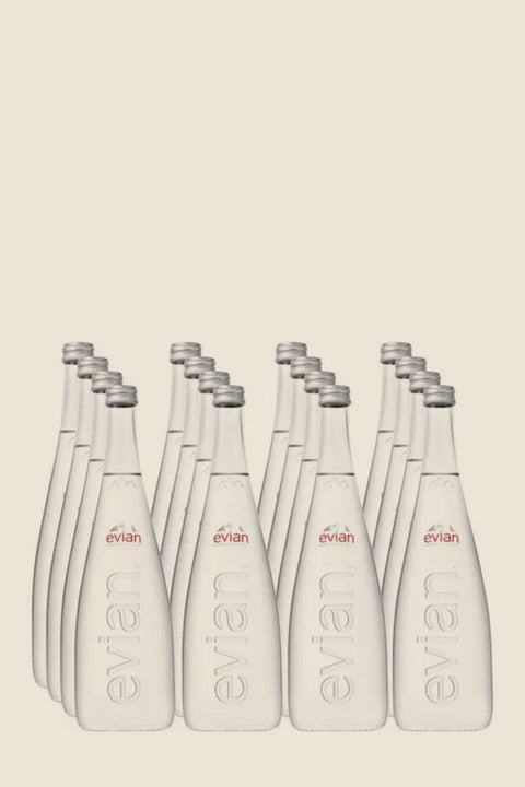 Evian Agua Mineral sin Gas · vidrio 750 ml · caja
